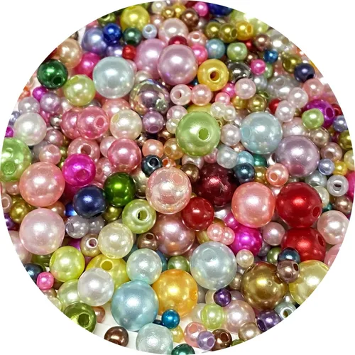 Vista 12 de Cuentas de perlas mixtas de 30 a 0.315 in, perlas redondas sueltas de satén, cuentas de plástico para hacer joyas, aretes, pulseras, collares