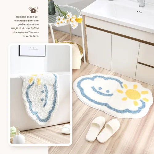 Vista 3 de Molesun Alfombra de baño bonita, alfombra de ducha de microfibra de felpa antideslizante, absorbente de agua, divertidos tapetes de animales