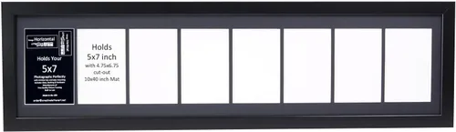 Vista 58 de Creative Picture Frames Marco de Fotos Negro con 2 Aberturas de Vidrio que Contiene Fotografías de 5 por 7 Pulgadas con Paspartú Negro de 10X12