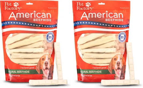 Vista 19 de Pet Factory American Beefhide - Rollos de chips de 5 pulgadas para perros, sabor a carne de res y pollo, 50 unidades/1 paquete