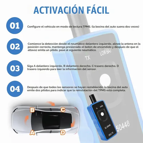 Vista 2 de EL-50448 TPMS Herramienta de reaprendizaje para GM, FIRSTOOL OEC-T5 TPMS herramienta de reinicio TPMS Sensor de neumáticos, herramienta