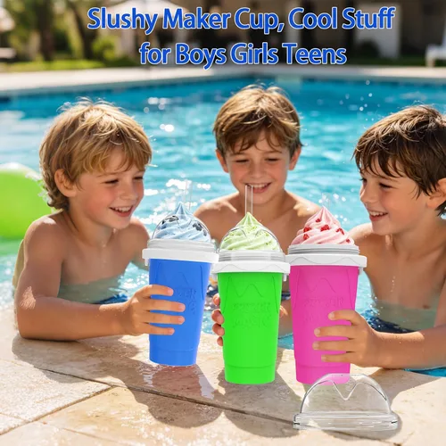 Vista 3 de Vasos para hacer granizados de 16.9 fl oz, 3 unidades, con tapa y pajita