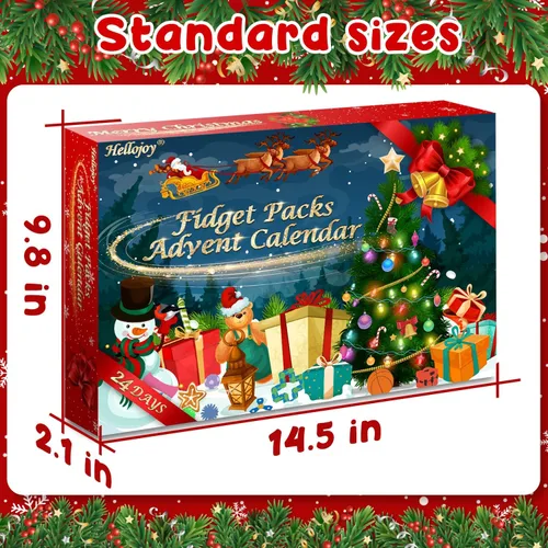 Vista 6 de HelloJoy Calendario de Adviento de Navidad 2025 para niños y niñas, calendario de cuenta regresiva de 24 días, juego de juguetes sensoriales