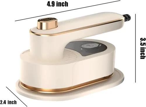 Vista 2 de Mini plancha de mano portátil, plancha de vapor giratoria de 180°, soporte de mini máquina de planchar para familia, viajes y regalos (blanco)
