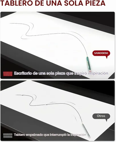 Vista 6 de SANODESK Escritorio Eléctrico de Pie de 40 x 24 pulgadas, Superficie de Una Pieza, Escritorio de Altura Ajustable con Controlador de 6 Botones Marco