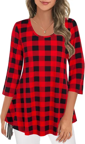 Vista 2 de Tencole Camisas de manga 34 para mujer, túnica elegante, ropa casual con estampado floral