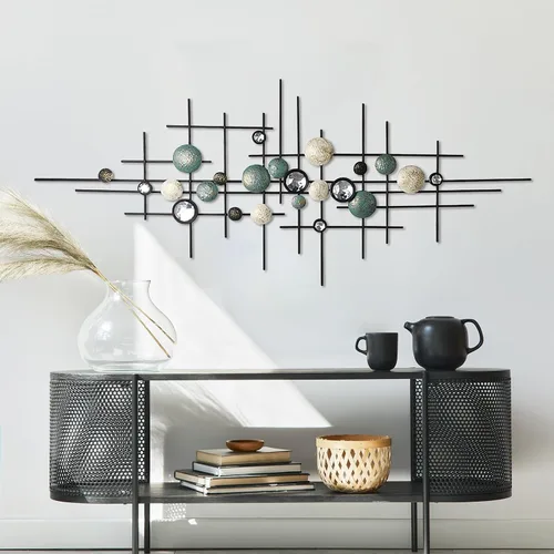 Vista 6 de KEQAM Arte de pared de metal moderno grande, decoración de pared de metal para el hogar, esculturas de pared hechas a mano para colgar en la pared