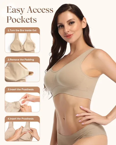 Vista 74 de Coobie Brasier sin costuras de cobertura completa para mujer con acolchado extraíble para mayor comodidad