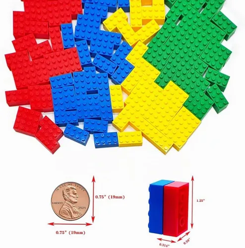 Vista 8 de Taken All Juego de 120 bloques de construcción clásicos de bloques de construcción MOC de 2 x 4 piezas de ladrillos básicos de construcción, piezas