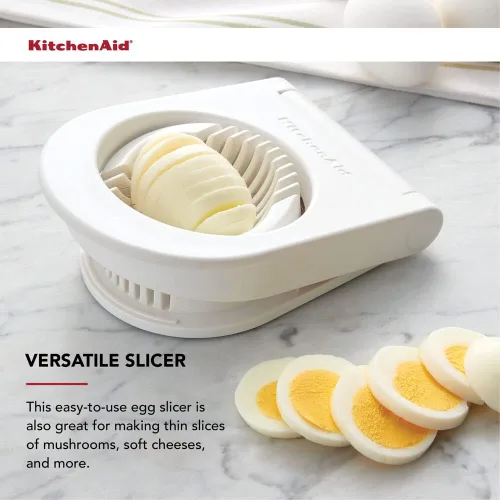 Vista 5 de KitchenAid Cortador de huevos clásico con alambres de acero inoxidable, 9 pulgadas, blanco