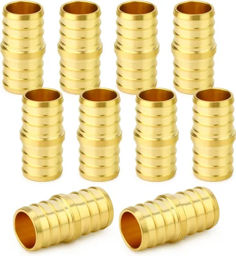 Vista 22 de GASHER 10 piezas sin plomo latón 1 "acoplamiento Pex, accesorios Pex de 1 pulgada para tubería Pex