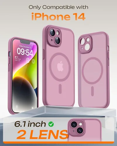Vista 315 de TOCOL Funda magnética 3 en 1 para iPhone 15 Pro, mejorada [protección completa de cámara] con 2 protectores de pantalla, compatible con MagSafe Gris