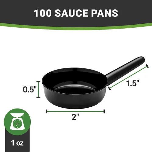 Vista 12 de Restaurantware Tazas de postre desechables de 1 onza, 100 mini platos de salsa, diseño de sartén para servir condimentos, aperitivos o muestras
