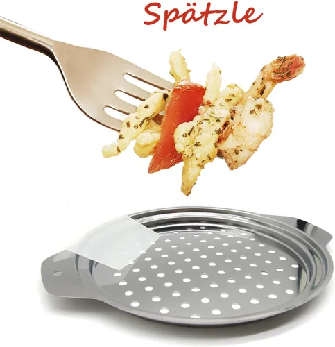 Vista 3 de Tapa de acero inoxidable con raspador para hacer fideos tradicionales alemanes, para hacer fideos, para hacer cacerola