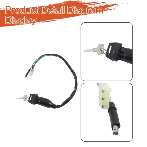 Vista 4 de labwork Interruptor de llave de encendido de repuesto para Honda TRX250 Recon TRX250EX Repuesto para 35100-HM8-000 Negro
