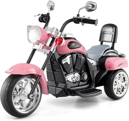 Vista 13 de Costzon Motocicleta para Niños, Motocicleta Chopper de Paseo Alimentada por Batería de 6V con Bocina, Faro, Juguetes de Paseo Estables de 3 Ruedas