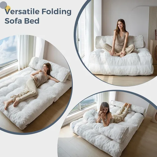 Vista 3 de MAXYOYO Folding Sofa Bed, Convertible Chair Bed with Pillow