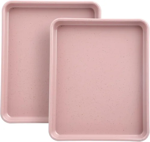 Vista 8 de PACK DE 2 fuentes para horno tostador de Shinsin, bandejas antiadherentes de 9X11, juego de bandejas para galletas 57% más gruesas, aptas