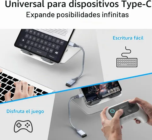 Vista 4 de Paquete de 2 adaptadores USB C a USB USB hembra a USB C macho OTG - Transferencia de datos SuperSpeed de 10 Gbps para MacBook Pro/iPad Air, iPhone