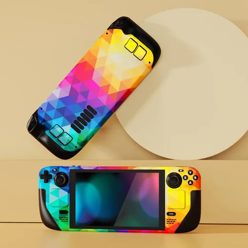 Vista 4 de PlayVital Juego completo de calcomanías protectoras para cubierta de vapor calcomanías personalizadas para cubierta de vapor de mano triángulo