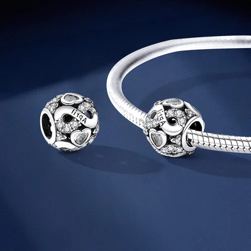 Vista 6 de Cuentas de plata de ley 925 con dije de piedra natal para pulseras y collares, regalos de cumpleaños para mujeres y niñas.
