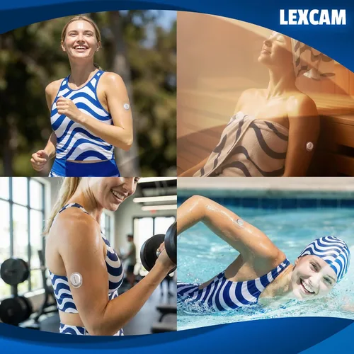 Vista 5 de Lexcam Dexcom G7 - Parches impermeables, paquete de 30, resistentes al sudor, transparentes Hypoallergenic Adhesive CGM Sensor Cover for Stelo