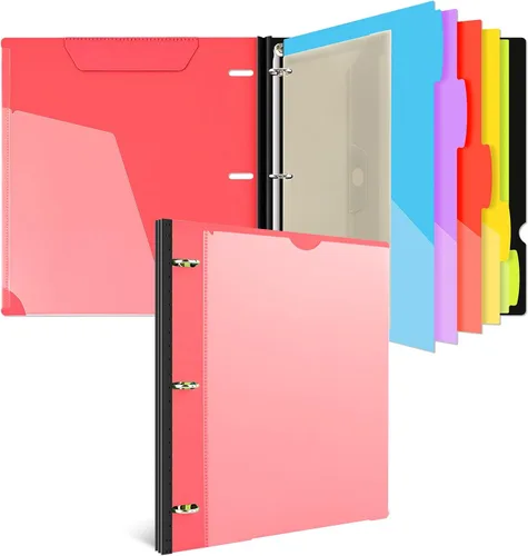 Vista 11 de INFUN Carpeta organizadora de proyectos telescópica de 3 anillos de 1 pulgada, 13 bolsillos, cubierta frontal personalizable, divisor de bolsillo
