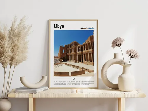 Vista 2 de Póster de Libia, impresión de Libia, arte de pared, impresión de viaje, destino de viaje, pintura al óleo, póster para colgar en la pared, 395