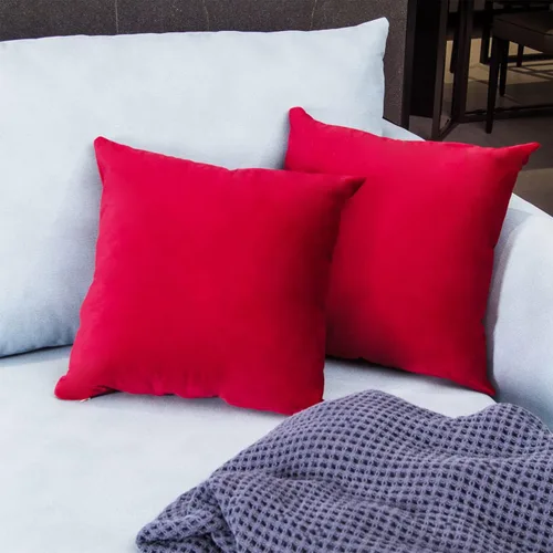 Vista 9 de Juego de 2 fundas de almohada decorativas de terciopelo caqui de 18 x 18 pulgadas para sofá, silla, cama, funda de almohada cuadrada de gamuza suave