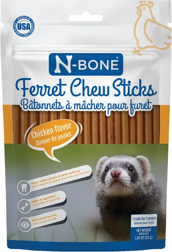 Vista 16 de N-Bone Palitos masticables para hurones sabor a tocino, bolsa de 1.87 oz