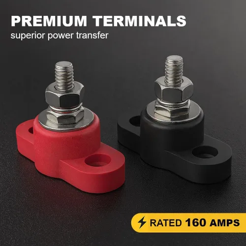 Vista 3 de MGI SpeedWare Poste de Conexión de Energía con Perno de 1/4" para Conexiones de Accesorios de Baterías Automotrices y Marinas de 12V 24V, 160 AMP