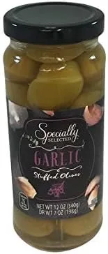 Vista 2 de Aceitunas Queen rellenas de ajo especialmente seleccionadas, 2 unidades (7 onzas)