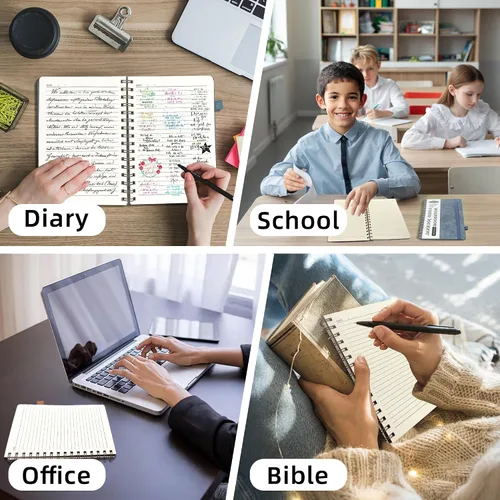 Vista 6 de LEAGIM Cuaderno rayado en espiral para mujeres y hombres, cuaderno de tapa dura con rayas universitarias para trabajo y toma de notas, diarios