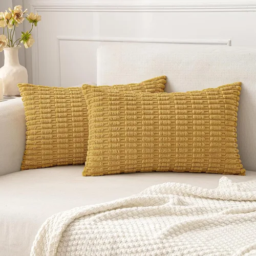 Vista 82 de MIULEE - Paquete de 2 fundas de cojín decorativas de corduroy, modernas y boho, suaves, con rayas, decoración del hogar, sofá, sala de estar, sillón