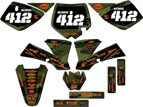 Vista 2 de 2002-2008 SX 50 APACHE Green Senge Kit de base gráfica compatible con KTM
