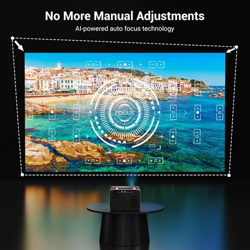 Vista 12 de Proyector inteligente Full HD de 2000 lúmenes ANSI, aplicación de transmisión integrada, proyector de películas HAPPRUN Native 1080P con enfoque