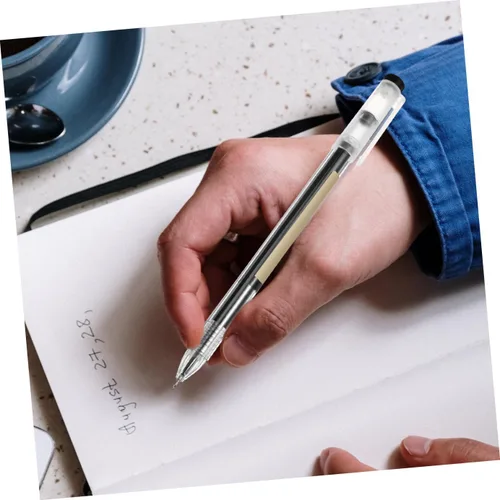 Vista 8 de NUOBESTY 12 bolígrafos de tinta de gel negra, punta de aguja fina, escritura suave para escuela y oficina, agarre cómodo, diseño ergonómico