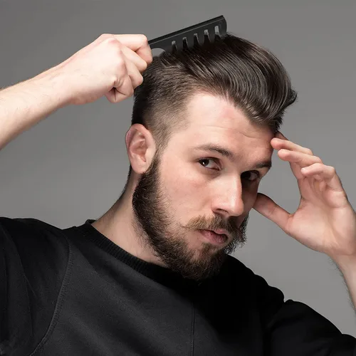 Vista 3 de Finduat 4 peines de dientes anchos, peines de dientes grandes para cabello rizado, húmedo y ondulado, grueso, pelucas de peluquería, para mujeres