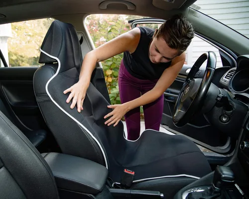 Vista 5 de Gorla Gear - Paquete de 2 fundas de asiento de automóvil, de neopreno, antideslizantes, de alta calidad, ajuste universal, impermeable, resistente a