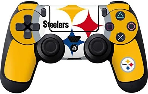 Vista 11 de Skinit Calcomanía para juegos compatible con el controlador de PS4, diseño desgastado con licencia oficial de los Pittsburgh Steelers de la NFL