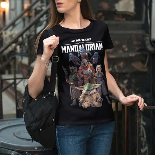 Vista 3 de STAR WARS Mandalorian Luke R2D2 y Grogu - Camisa para la familia