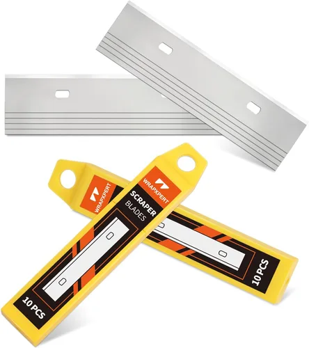 Vista 8 de WRAPXPERT Cuchilla raspadora de 4 pulgadas, 100 piezas de repuesto para limpiar la pared de vidrio Ventanas Estufa