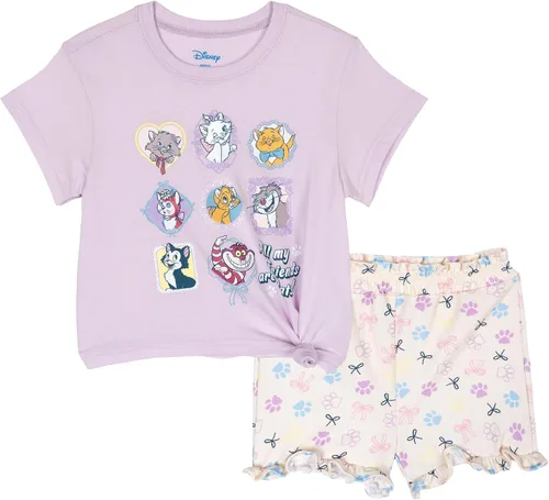 Vista 14 de Disney Conjunto de camiseta y pantalones cortos de felpa francesa, tallas de bebé a niño grande (12 meses - 14-16)