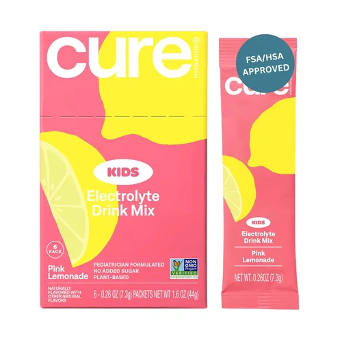 Vista 7 de Cure Hydration - Kids Electrolyte Drink Powder Classic Grape 14 Packets