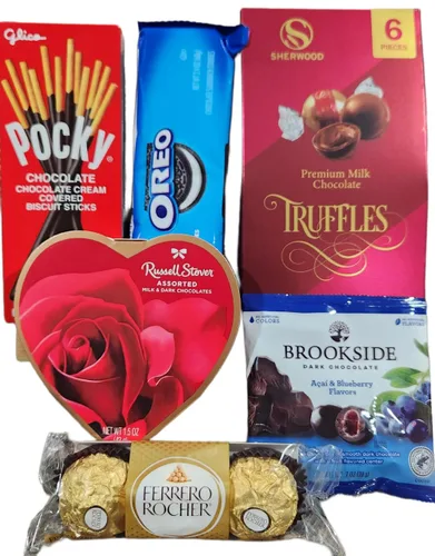 Vista 3 de Regalo del día de San Valentín osito de peluche con chocolates y galletas surtido, 10 pulgadas (blanco)