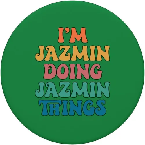 Vista 3 de Funny Jazmin Name, I'm Jazmin Doing Jazmin Things PopSockets Swappable PopGrip
