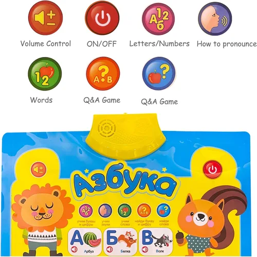 Vista 3 de Póster del alfabeto ruso para niños, juguetes con hablantes nativos, aprender para maniquíes, todo en uno, libros para niños