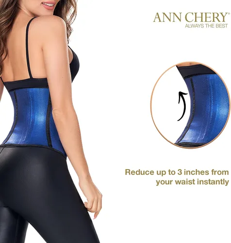 Vista 3 de Ann Chery Corsé entrenador de cintura para mujer - Cinchador de cintura colombiano - Moldeador de cuerpo de látex de 2 ganchos