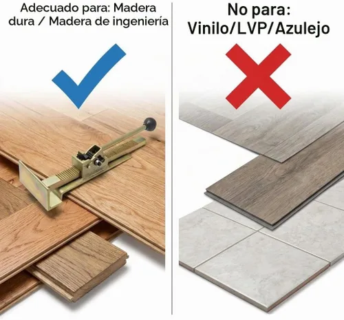 Vista 5 de QWORK Flooring Jack - Herramienta de alineación de trinquete para instalación de madera dura, apriete de bordes y enderezamiento de tablas