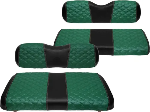 Vista 34 de Fundas de Asiento de Carrito de Golf Delanteras y Traseras Impermeables y Resistentes al Sol de Cuero Vinílico de Grado Marino Accesorios de Negro
